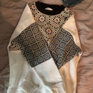 Zara long sleeve geometric sweater
